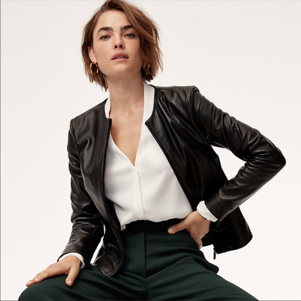 Aritzia Babaton Jett Leather Jacket Sz M